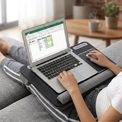 Support Elevodesk design polyvalent pour travail et loisirs numériques.