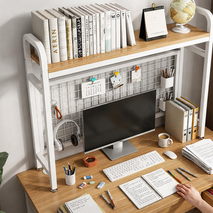 Bureau étagère Ervane avec structure verticale optimisée pour rangement maximal.