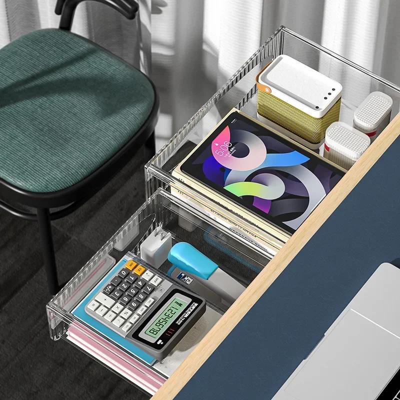 Organisateur bureau double tiroir moyen et large, coulissant.