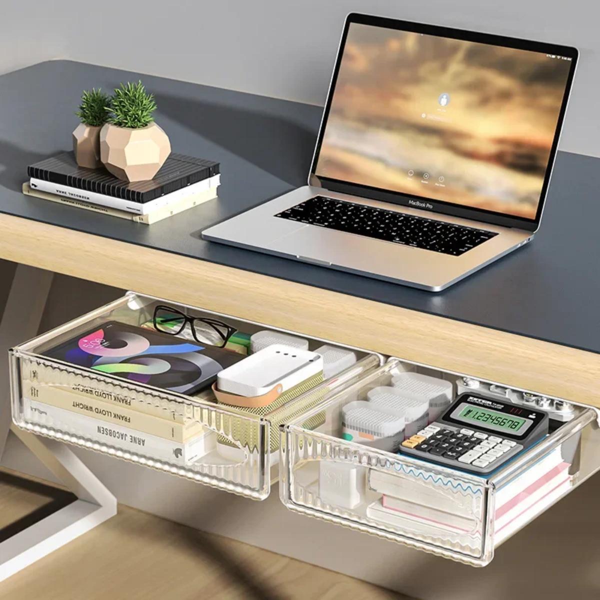 Organisateur bureau double tiroir moyen et large pour rangement.