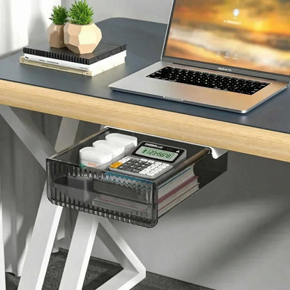 Organisateur bureau tiroir coulissant taille moyen, transparent noir.