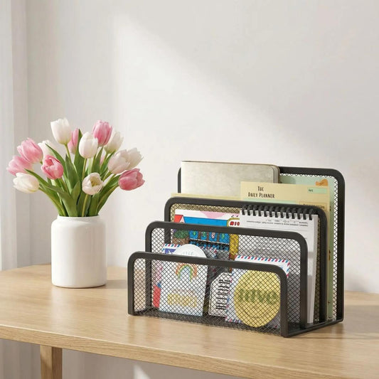 organisateur bureau triana noir avec différents fournitures