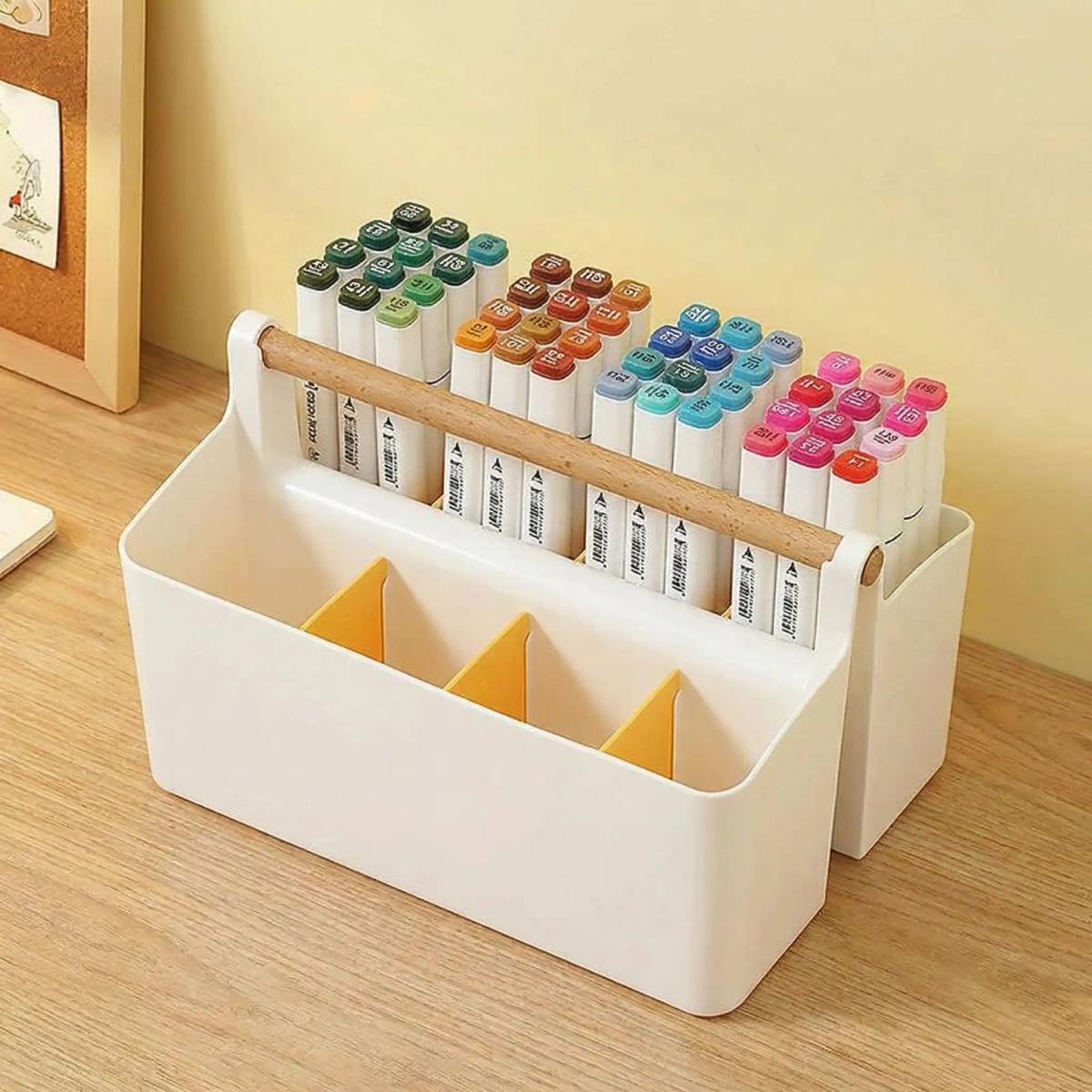 organisateur de bureau caddyo large avec séparateur jaune