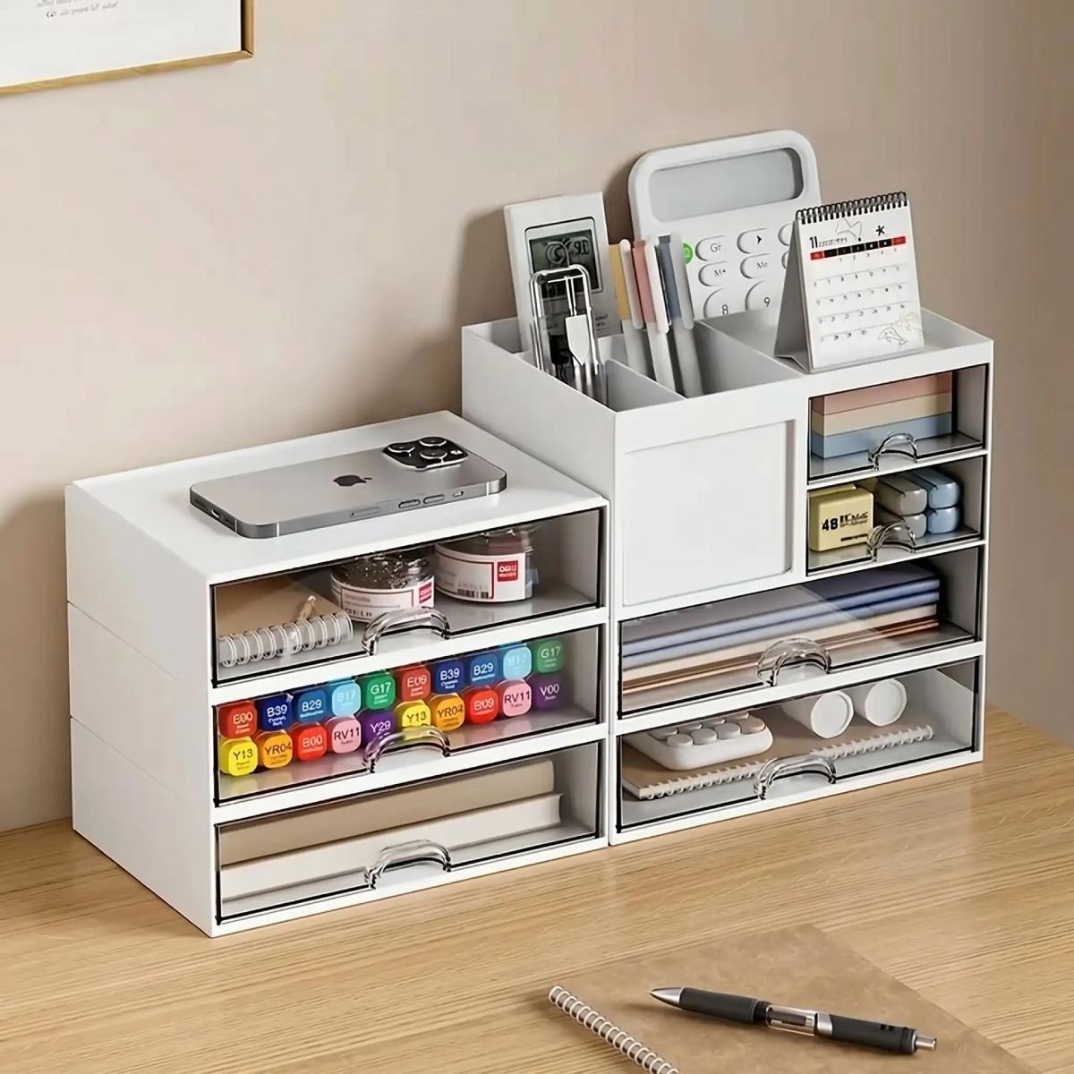 Organisateur de bureau Tirovia avec plusieurs tiroirs pour un rangement organisé
