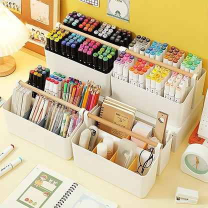 organisateur de bureau transportable avec-plein de feutres