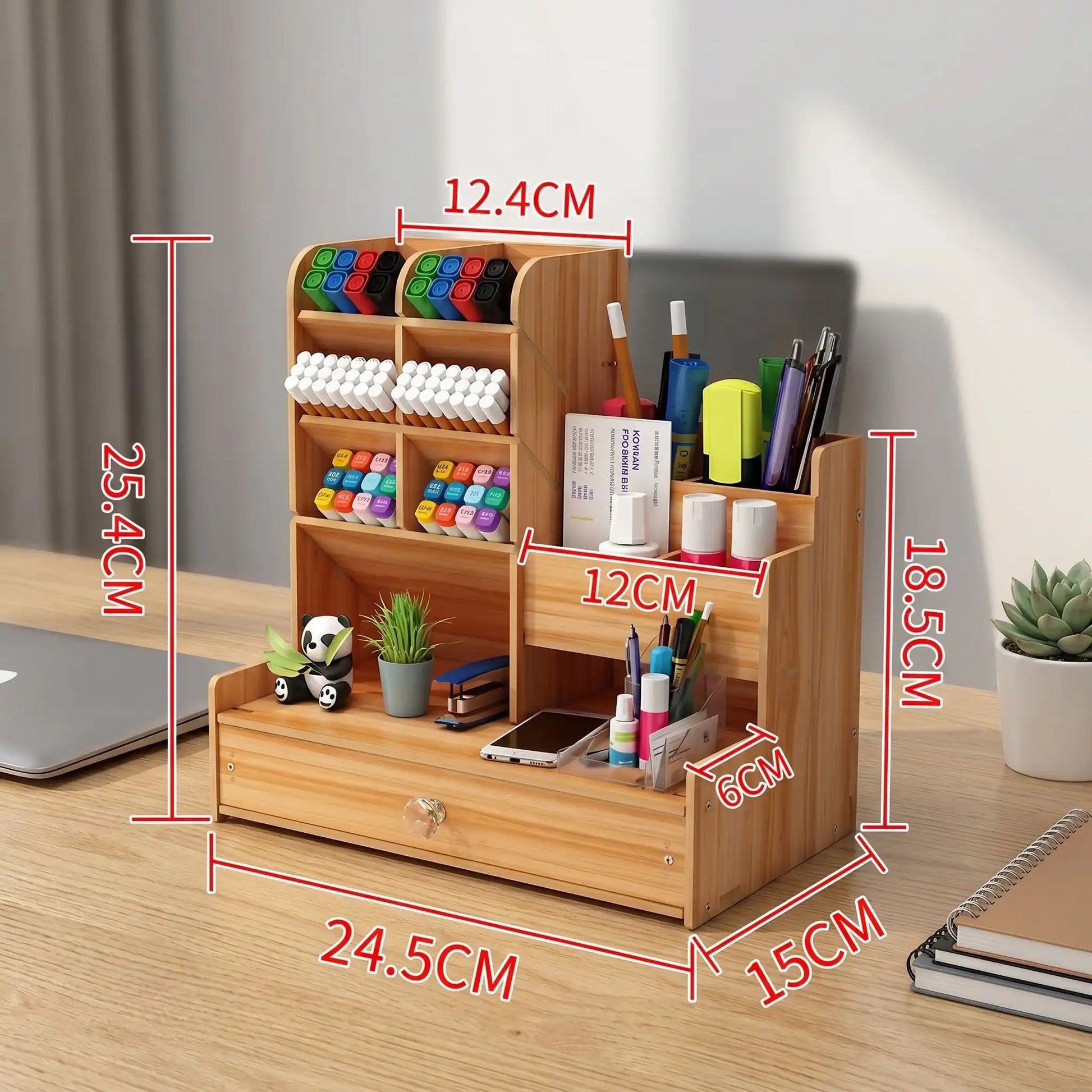 Organisateur de bureau Orlixan avec dimensions détaillées 