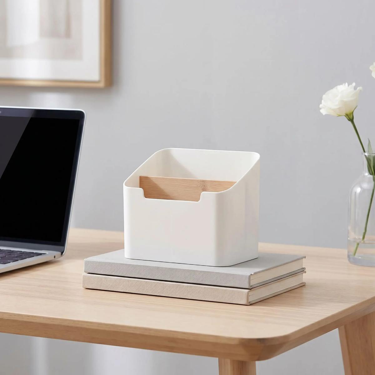 Organiseur de bureau Boxynet blanc avec deux compartiments