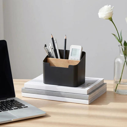 Organiseur de bureau noir pour rangement quotidien
