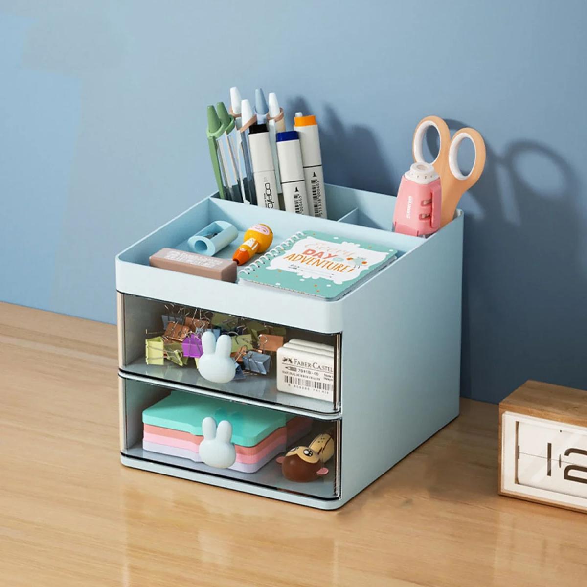 organiseur de bureau claritybox bleu