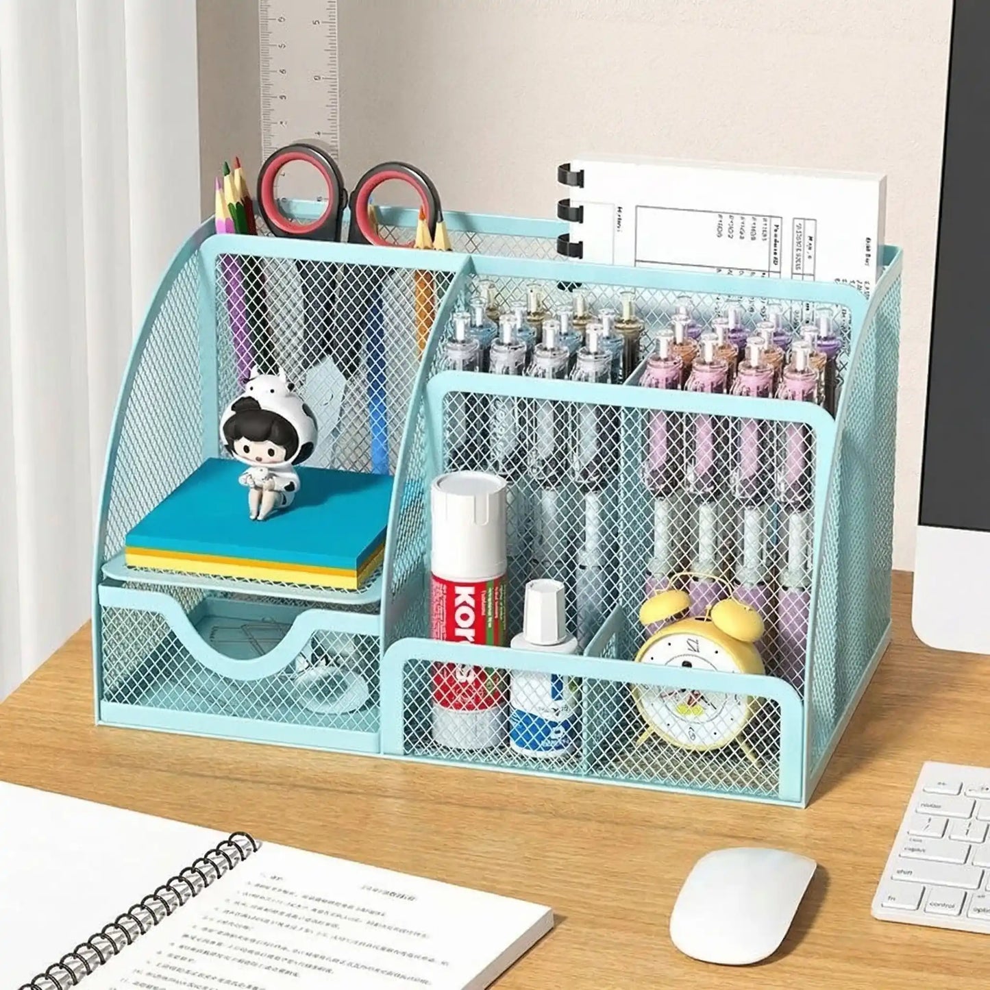 organiseur de bureau mesh variante bleu