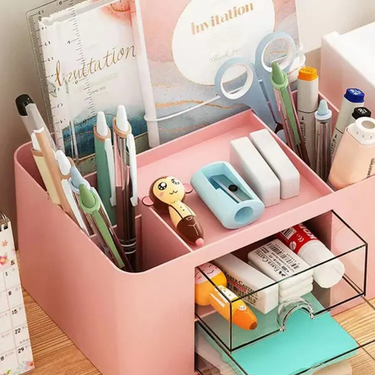 organiseur pour bureau rose
