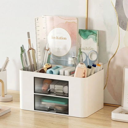 Organiseur pour bureau ClariDesck variante blanche.