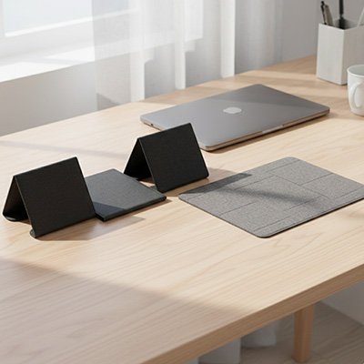 Support ordinateur Plyvex finition noir ou gris, sobre et professionnelle.