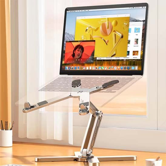Support ordinateur portable Flexoryx avec compatibilité universelle.